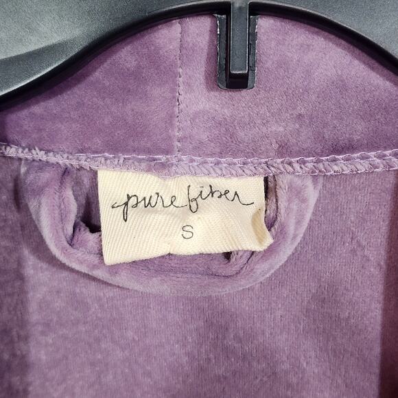 Pure Fiber Robe Velvety Soft Velour Bathrobe Lilac Size Small Warm Soft Fuzzy - Picture 4 of 7
